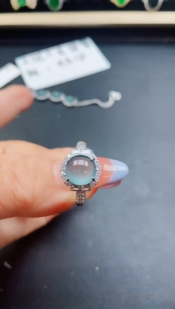 翡翠戒指银S925镶嵌321321