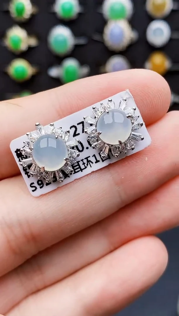 银S925镶嵌戒指翡翠6045
