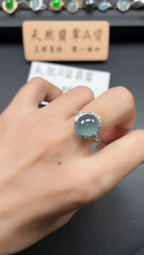 银S925镶嵌戒指翡翠11