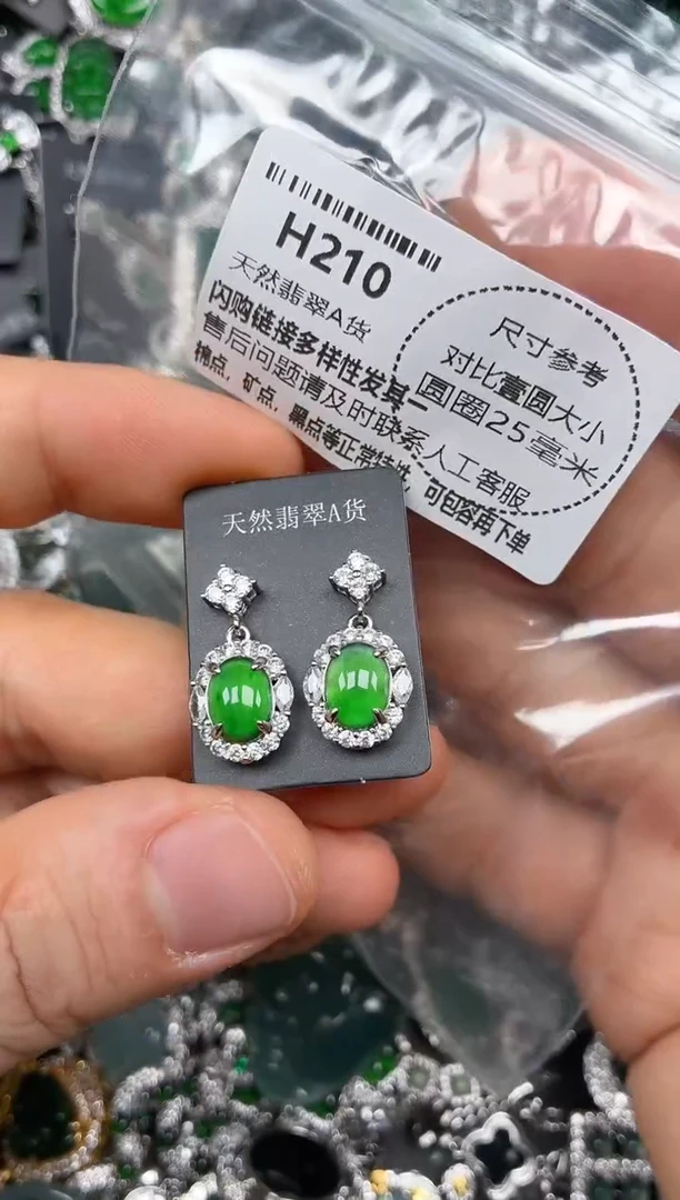 颈饰未镶嵌翡翠H210耳钉