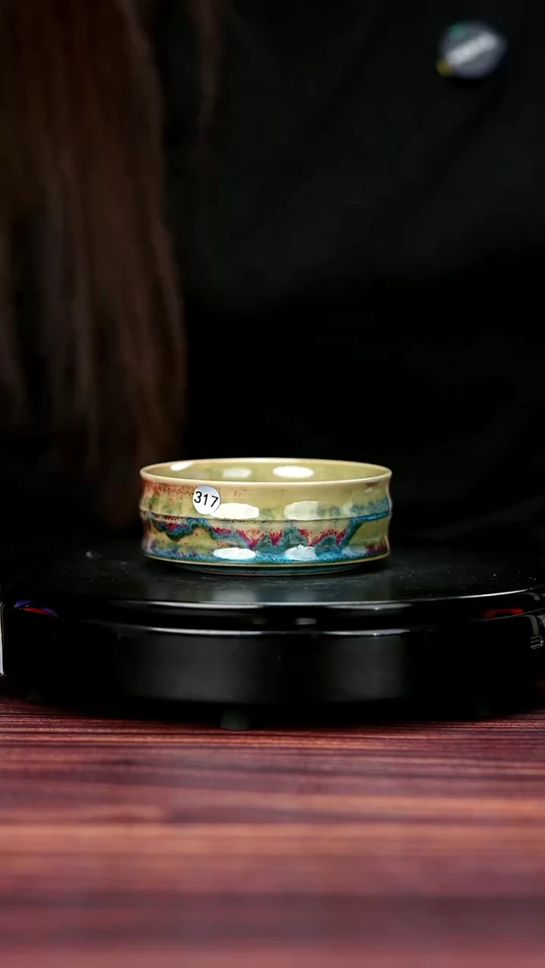 壶317#盼龙窑一级品原矿钧瓷竹节普洱杯