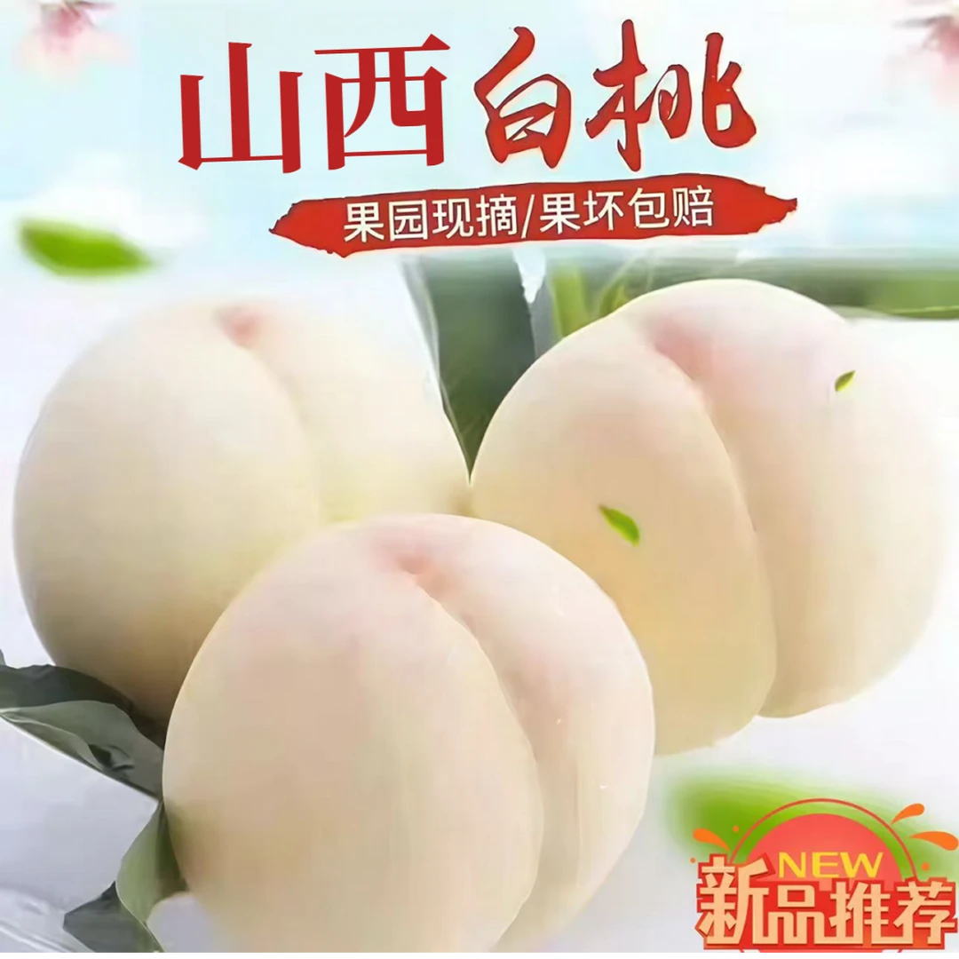【现摘现发】奶油白玉桃新鲜山西白桃脆甜香甜多汁当季桃子白玉毛桃