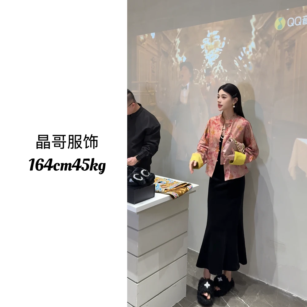 现货【花之恋】新中式休闲百搭提花人丝国风上衣