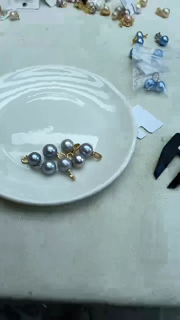 未镶嵌吊坠淡水珍珠灰色系