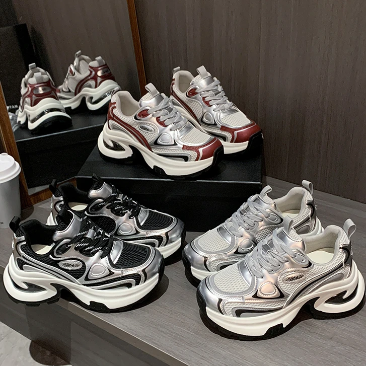 超火老爹鞋女2025年春季新款爆款厚底小个子增高显脚小休闲运动鞋