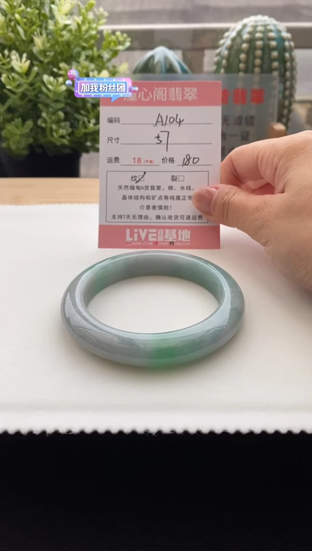 未镶嵌手镯翡翠57.1圈口 编码A104