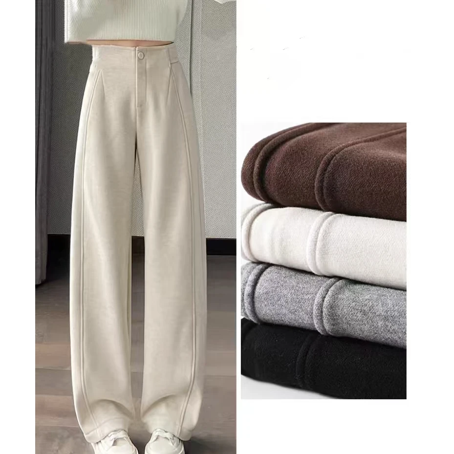 款羊毛裤【香蕉裤】高腰绵羊毛显瘦遮肉保暖垂感弯刀裤