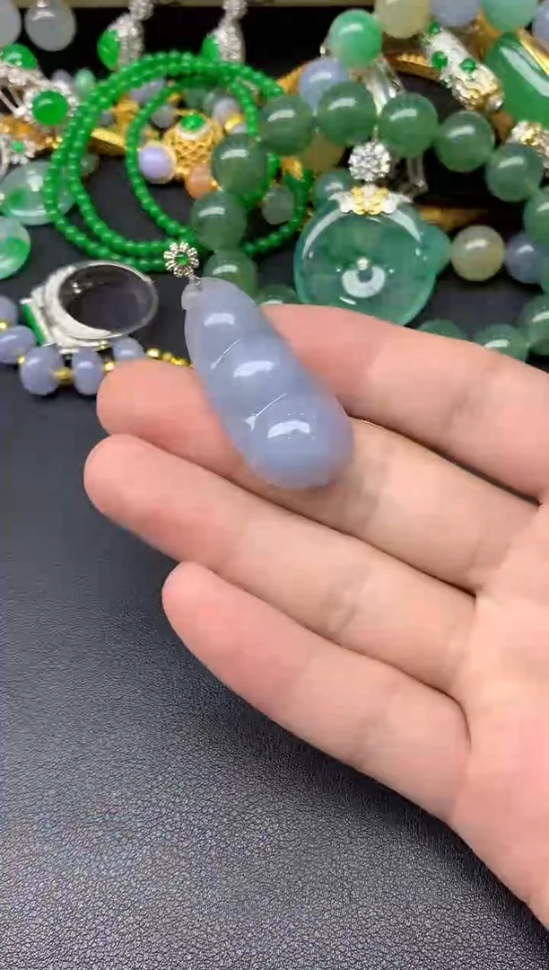 颈饰18K金镶嵌翡翠168-雪姐翡翠天天见