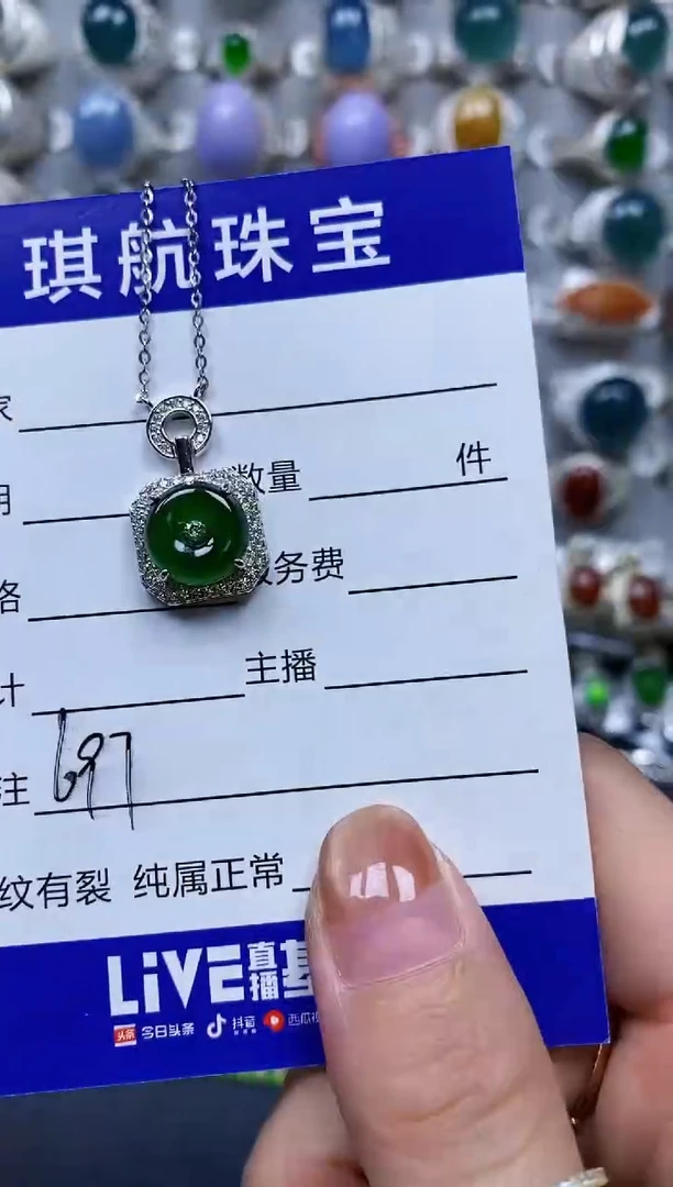 【闪购商品】翡翠颈饰银S925镶嵌0697