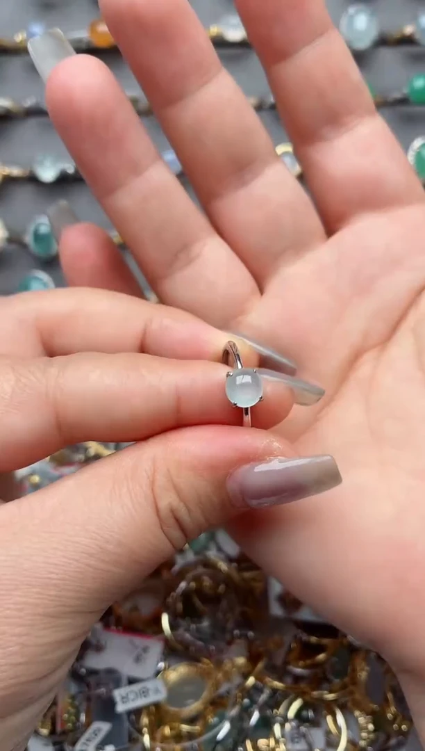 银S925镶嵌戒指翡翠.