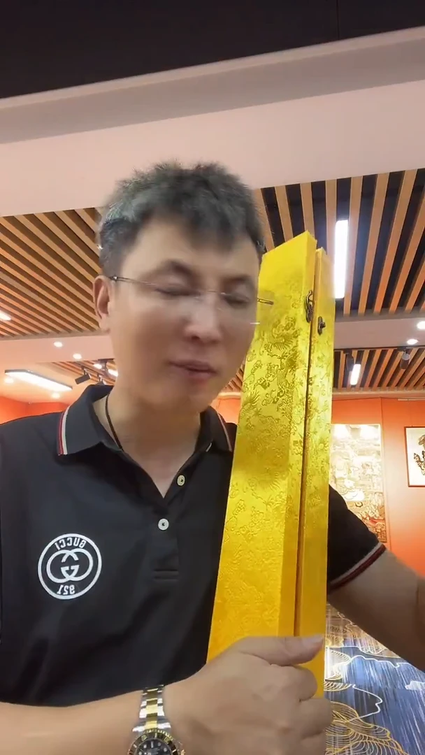 国画zjf  荷花松鹤四条屏 带锦盒