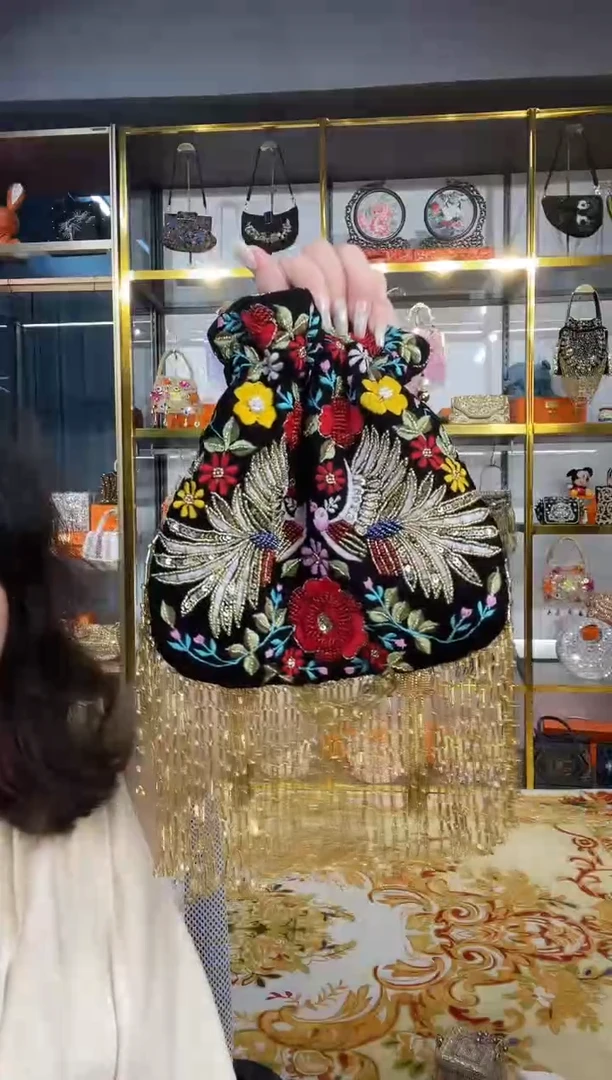织物珠韵恒泽重工串珠手提包直播间女神专拍
