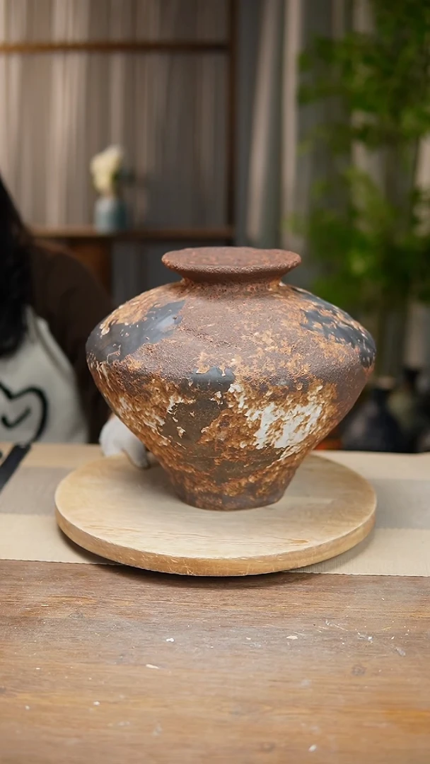【闪购商品】陶瓷花器诧寂棕大飞碟