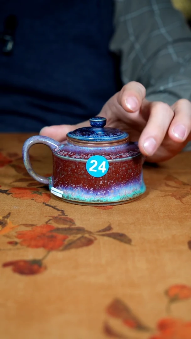 摆件陶海**色钧瓷茶器摆件
