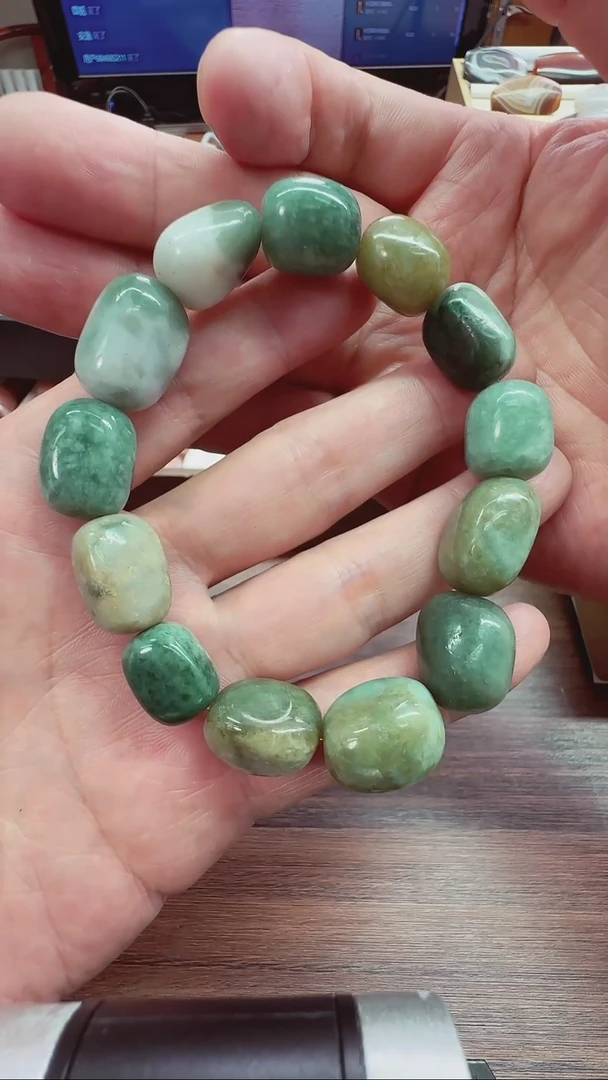 未镶嵌手串翡翠翡翠A货随形手串15mm