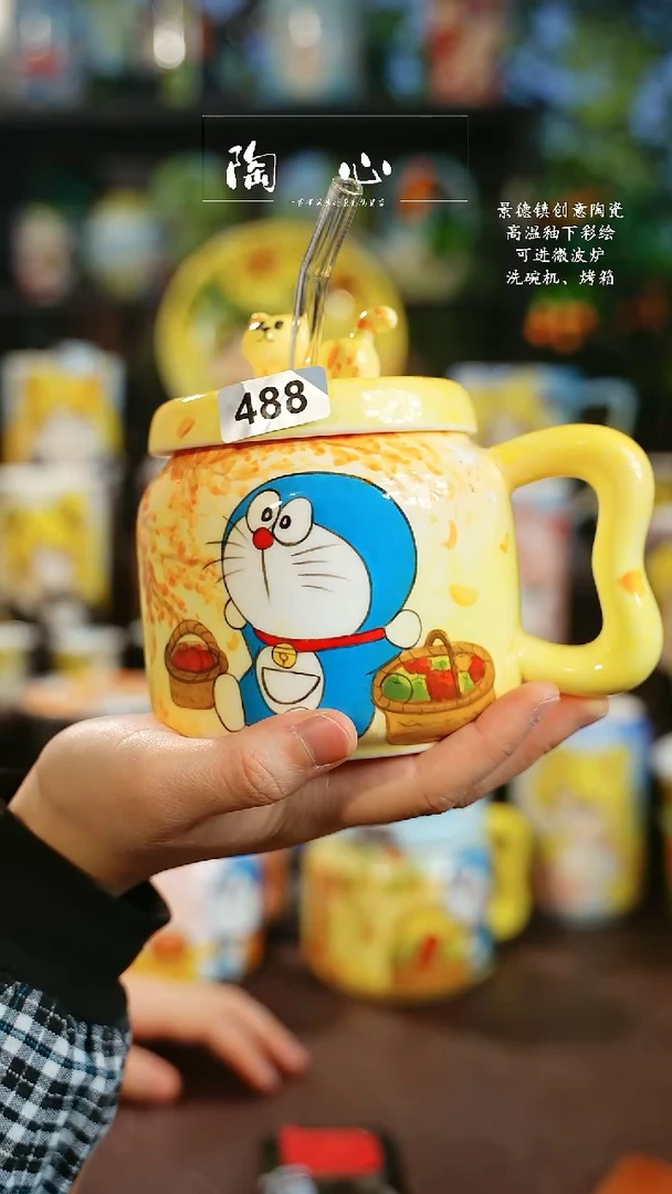 景德镇高温釉下彩原创手绘陶瓷