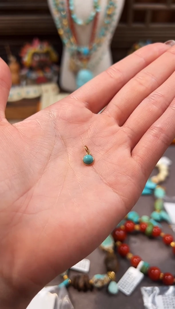 18K金镶嵌绿松石提溜K****v绿松石提溜