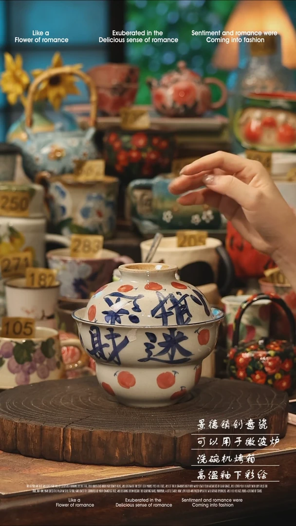陶瓷景德镇高温釉下彩手工手绘款式