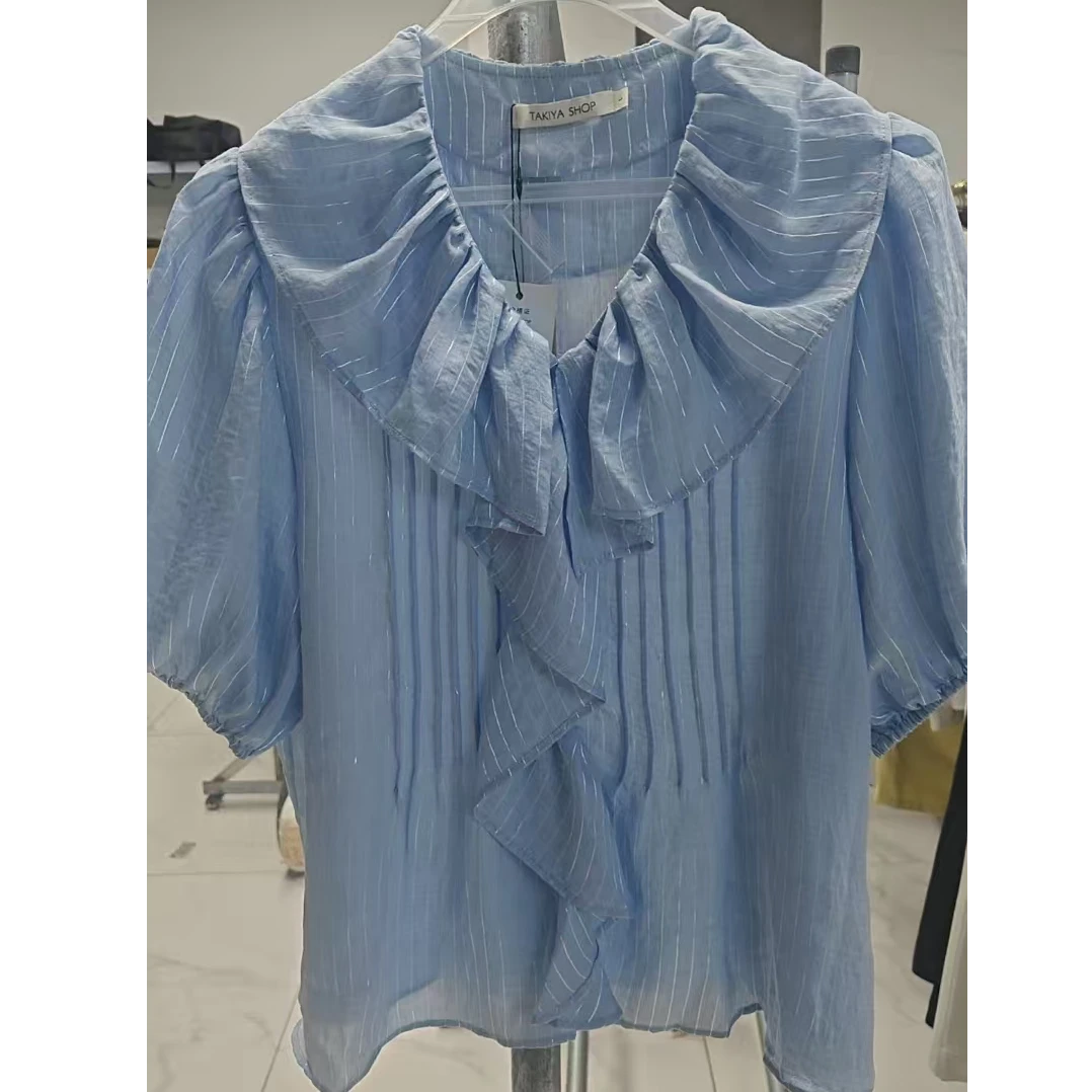 法式衬衫减龄气质时尚小衫小众女装百搭032710  LS