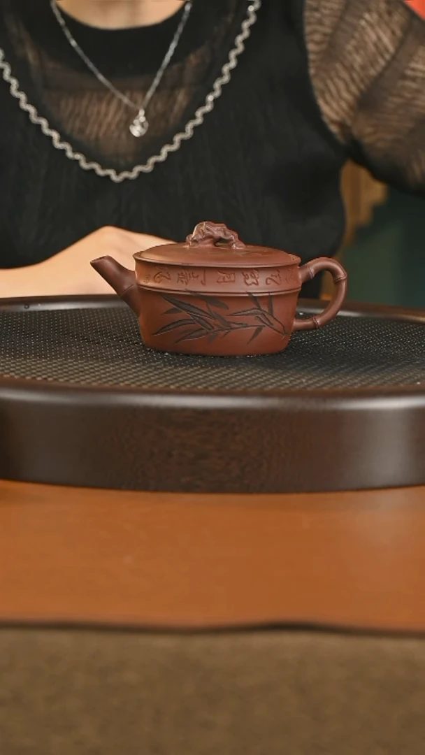 茶壶紫砂紫砂精品太湖石竹段