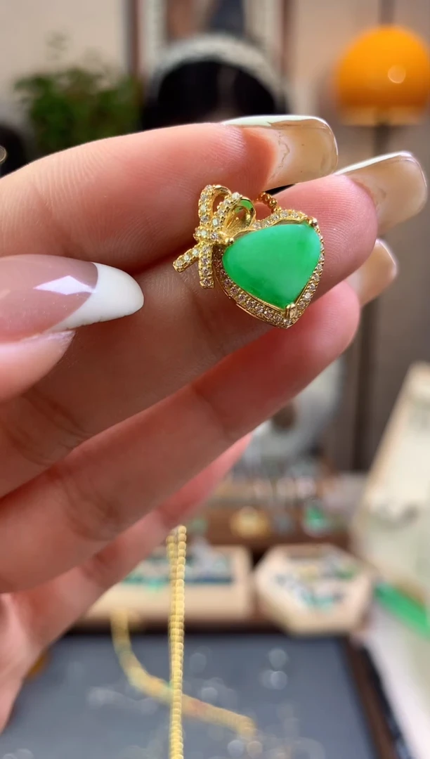 翡翠银S925镶嵌吊坠(不含链)吊坠