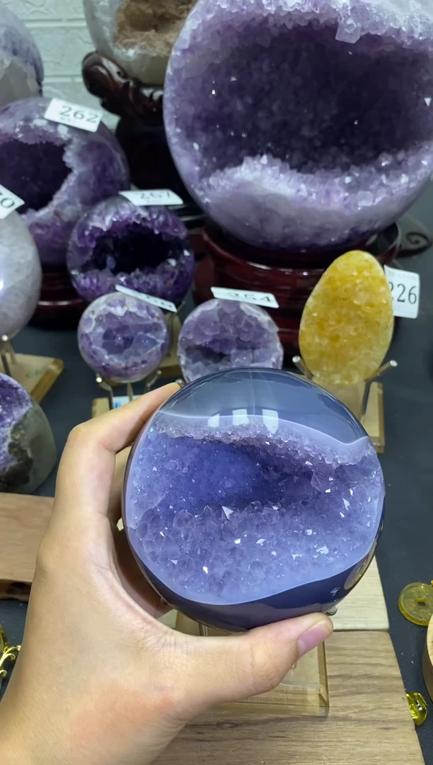 未镶嵌大型摆件（非配饰）紫晶300号开口笑