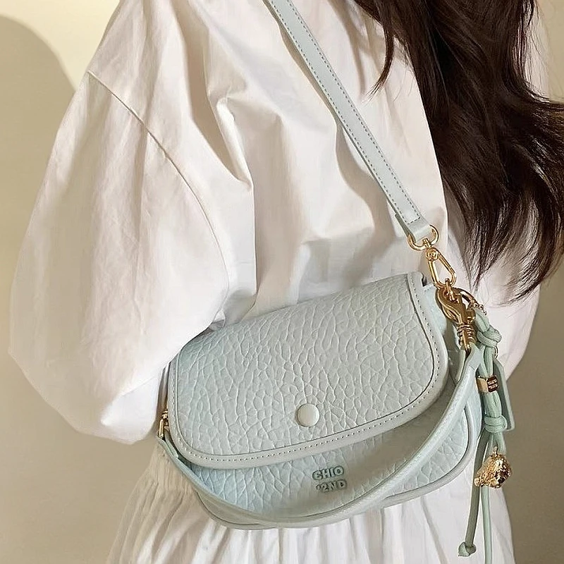 夏季时尚百搭小方包包女气质温柔2025超火荔枝纹手提包单肩斜挎包