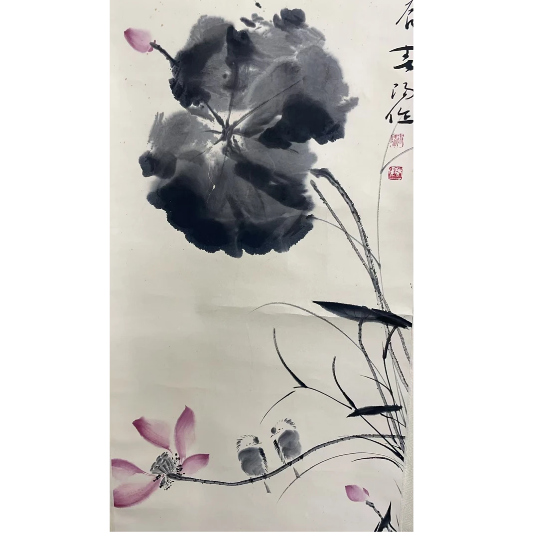 霍春阳 款 绘画花鸟立轴100*50平尺4.5