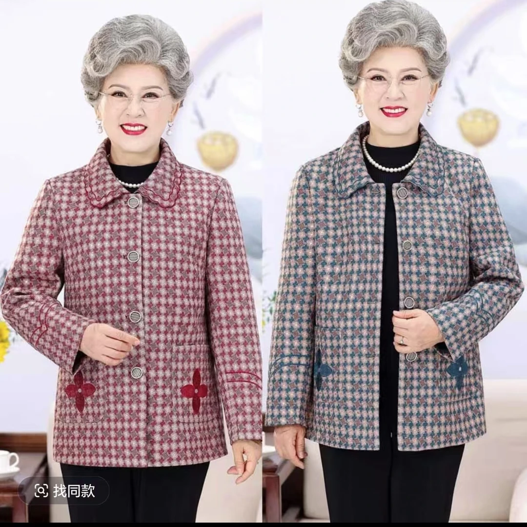 7867中老年人春装外套女奶奶休闲妈妈新款长袖春季衣服洋气五楼西