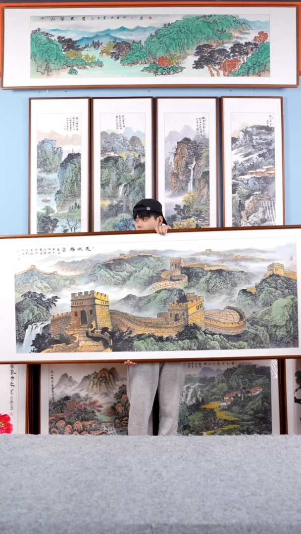 【闪购商品】国画张现军《长城雄姿》手绘带框235*85