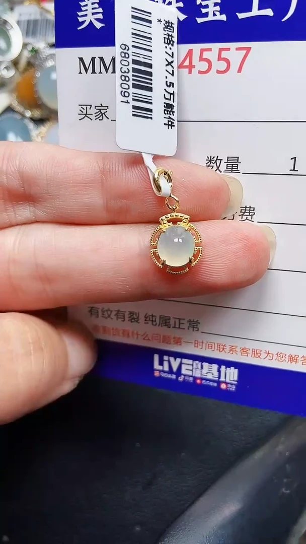 颈饰银S925镶嵌翡翠4557