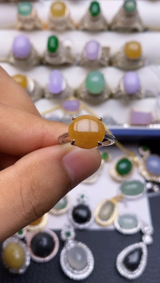 翡翠戒指银S925镶嵌/0030