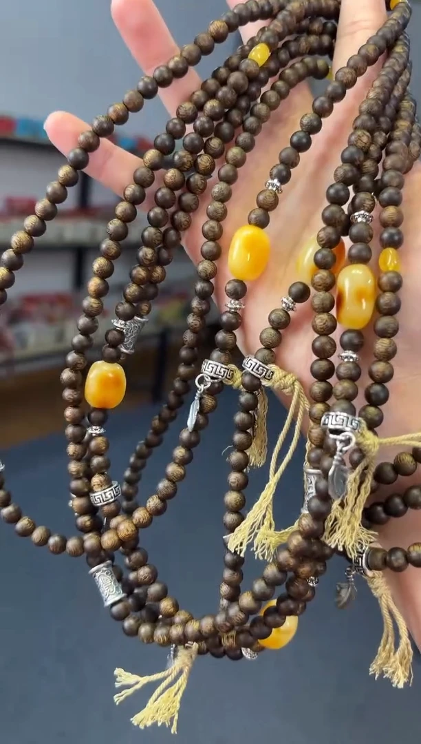 手链蜜蜡未镶嵌种植绿奇楠沉香蜜蜡【轻羽锁骨链】多样性发其一