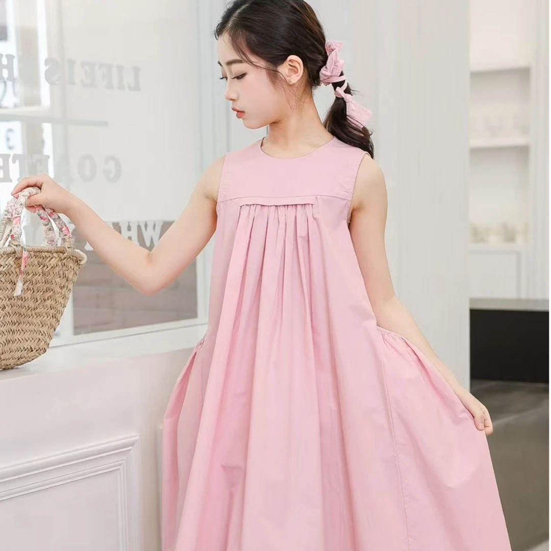 【思晨家】CT-15夏季新款女童无袖A字连衣裙洋气公主裙