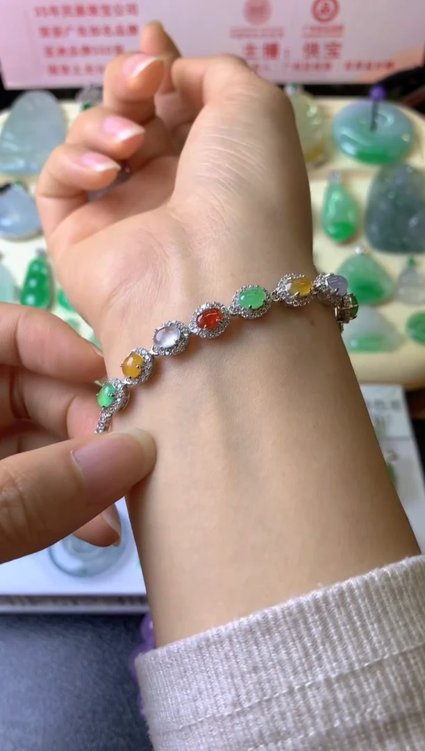 银S925镶嵌手链翡翠用****6手链
