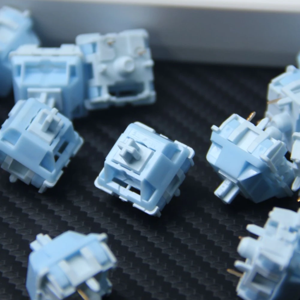 蓝蓝的轴 五脚段落64g触发大压力HIFI音机械轴体 针脚歪掰直使用