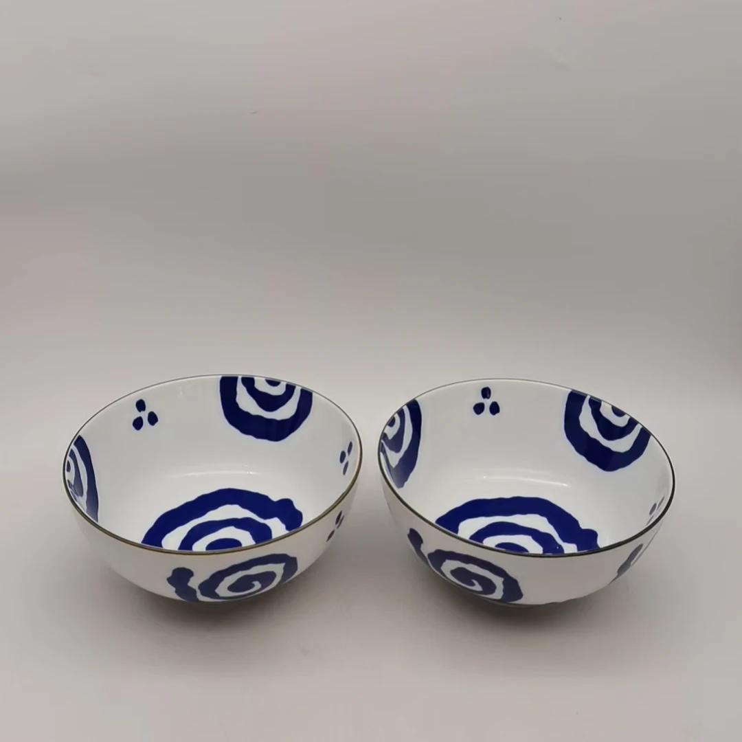 5994 面碗2个（微瑕，口径17，高8）陶瓷餐具B359