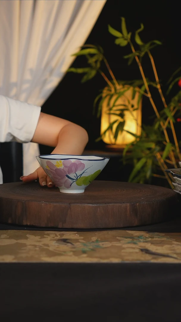 碗景德镇手工手绘高温釉下彩可进蒸箱烤箱洗碗机