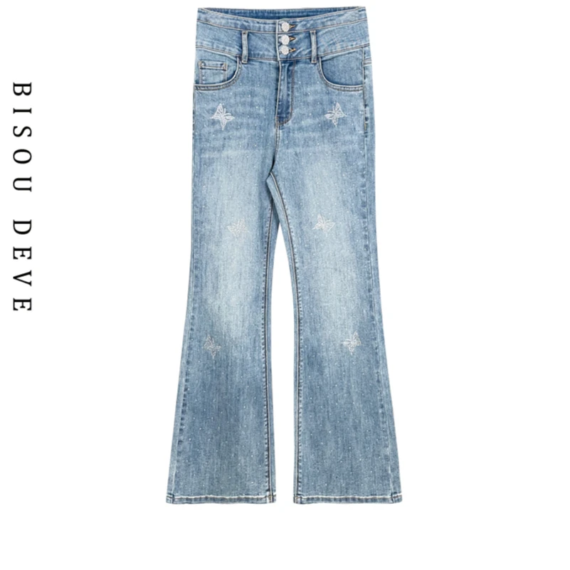 【黄蓉推荐】蝶舞牛仔微喇裤MA07108718