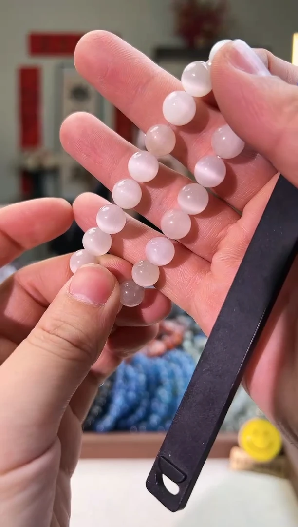 【闪购商品】发晶手链未镶嵌9.6mm＋白兔毛发申请（多样性发其一）