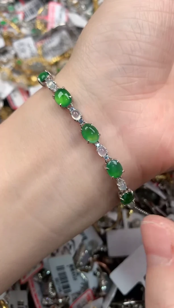 银S925镶嵌戒指翡翠5555----4
