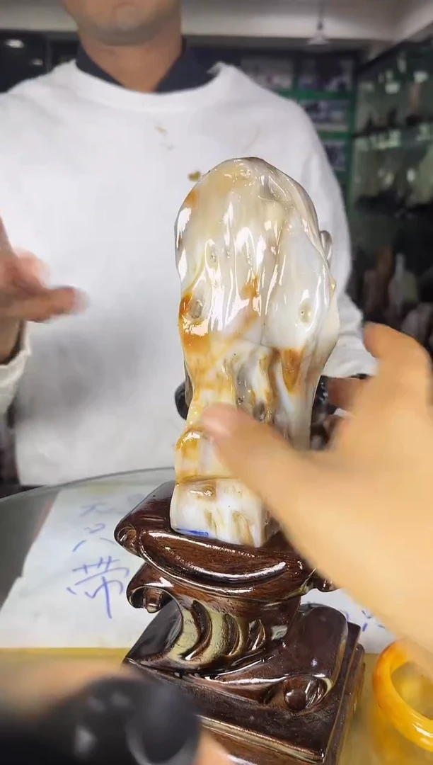 未镶嵌珠宝奇石硅化玉缅甸天然树化玉精品居家摆件