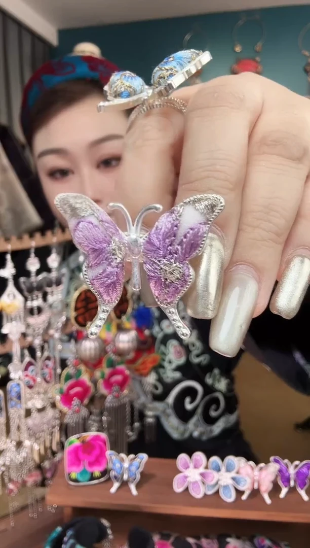 刺绣纯手工民族风刺绣戒指