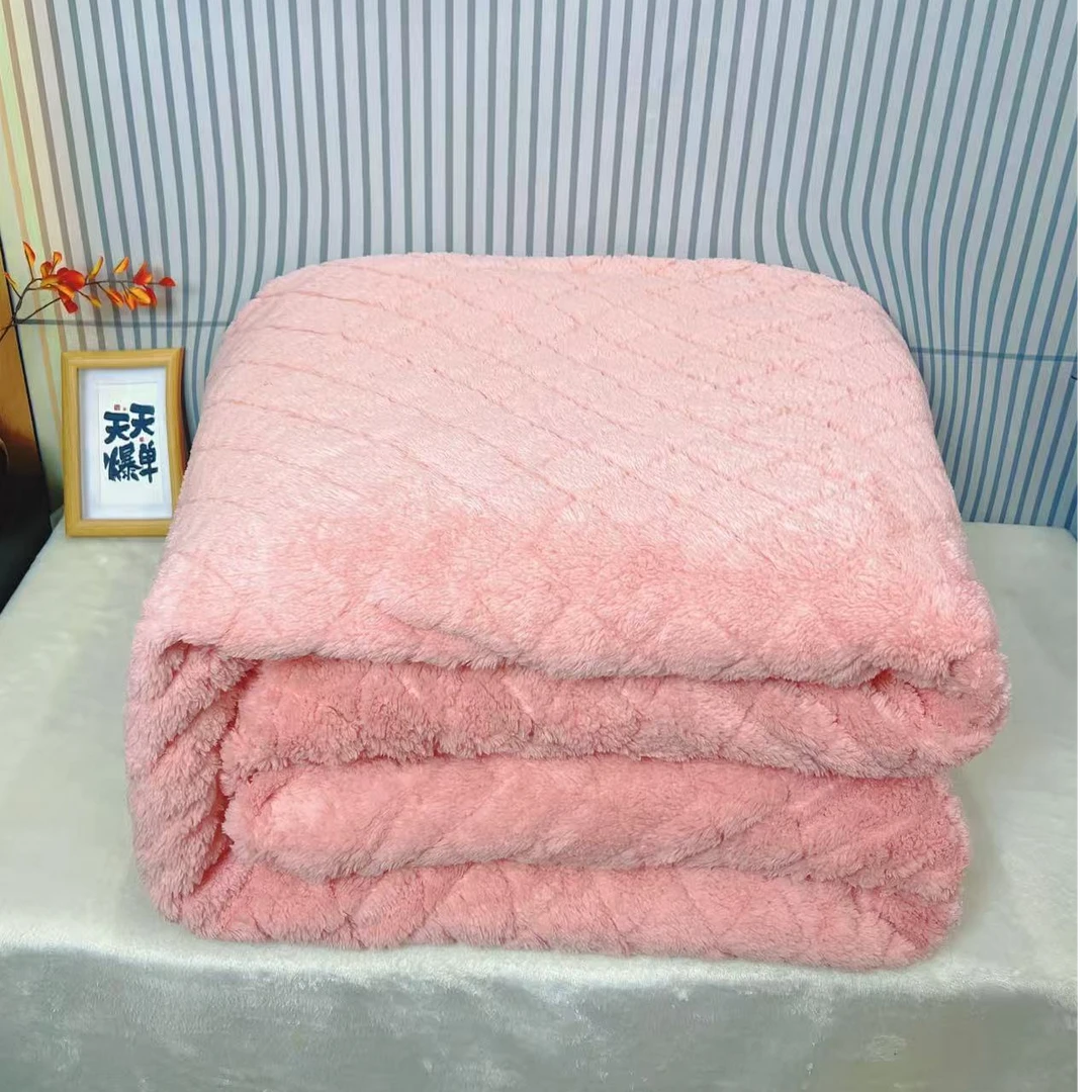 【秋冬新款】塔芙蓉小菱形提花加厚毛毯230x200.速热款亲肤.