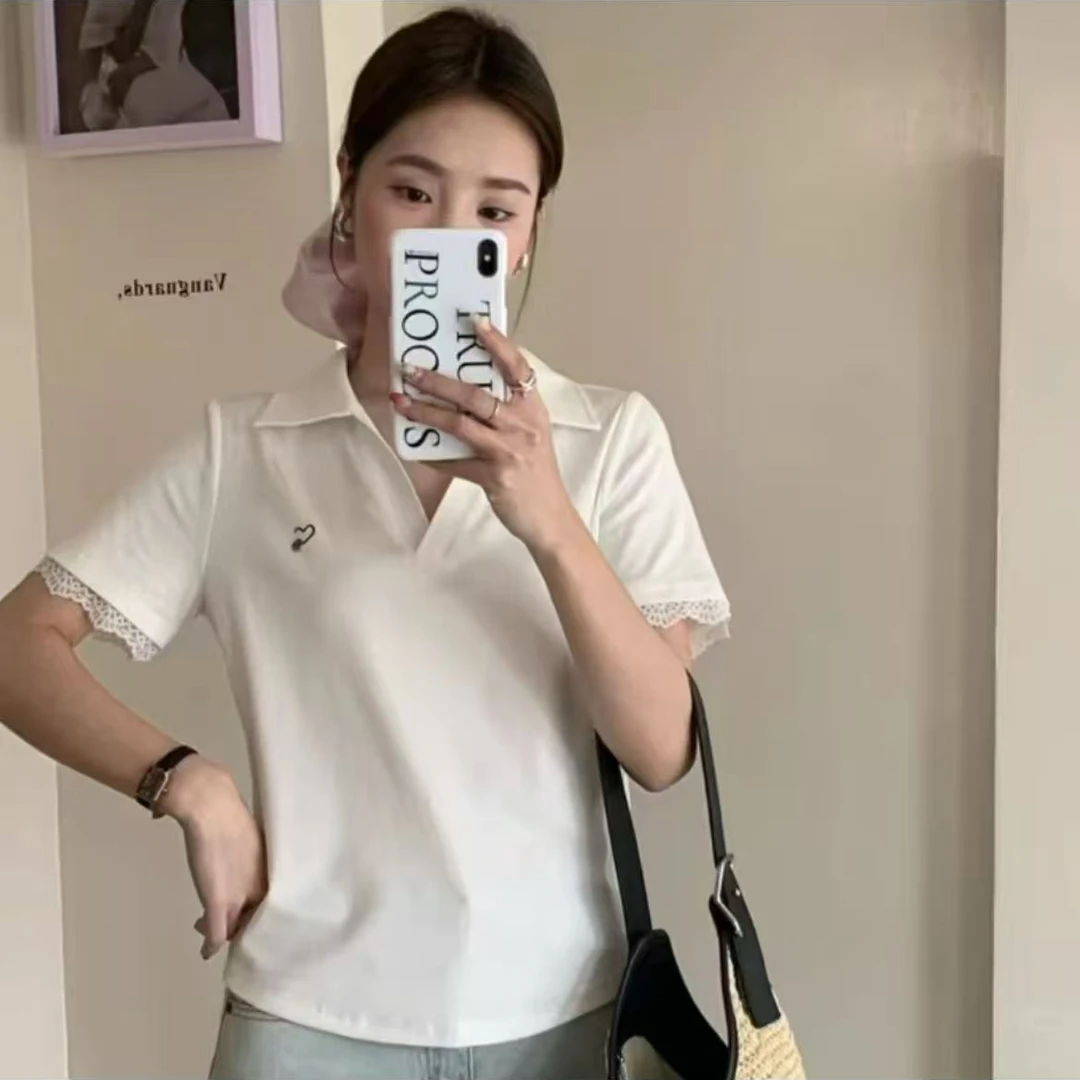 【帮帮团】6178花边蕾丝袖口T恤YGL