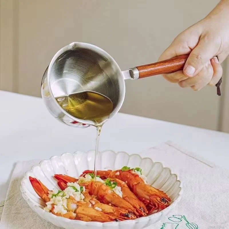 300ml多功能热油小锅不锈钢烧油浇油锅炝油淋油小勺神器泼油锅