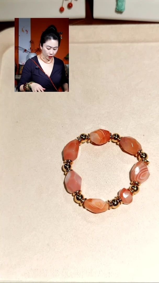 未镶嵌丝绢玛瑙玛瑙/玉髓手链