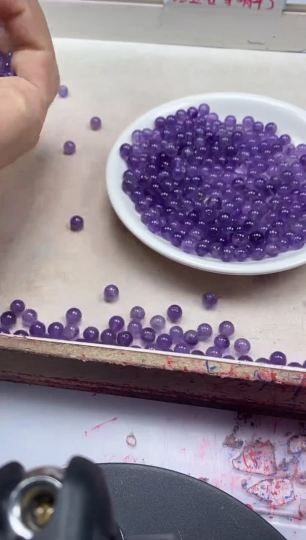 【闪购商品】水晶颈饰未镶嵌w851紫水晶6mm*40颗