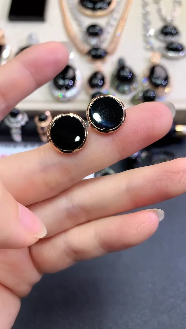 【闪购商品】翡翠耳饰18K金镶嵌C6  多样性一件发货