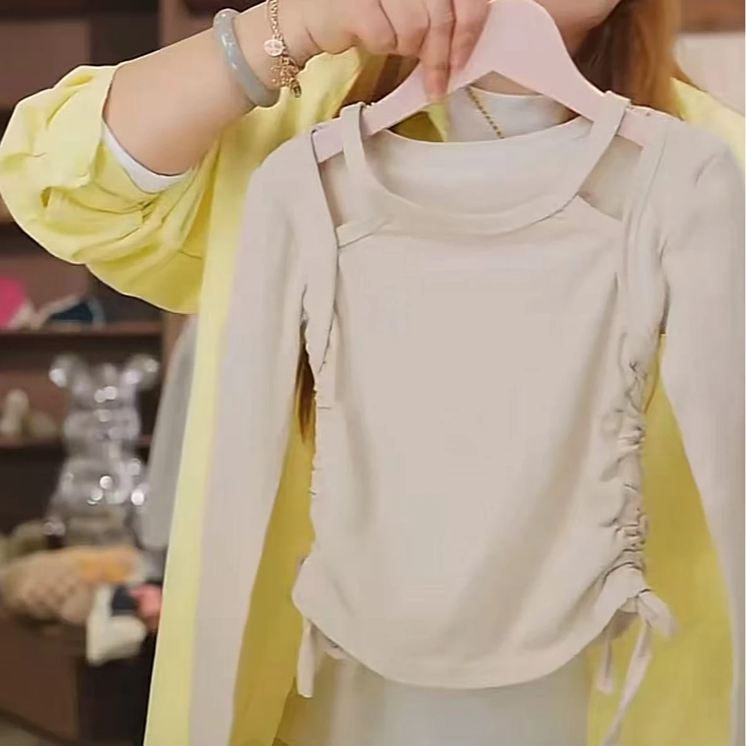 LC6 韩版优选定制春款儿童休闲舒适韩版吊带打底衫